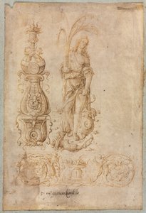 Şamdan Tasarımı, Alegorik Bolluk Figürü, Süs Rölyef Tasarımı by Bernardo Parentino