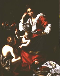 Vaftizci Yahya Bebek ile Madonna ve Çocuk by Bernardo Strozzi