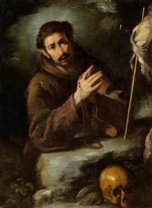 Aziz Francis in Prayer, c.1620/1630 (tuval üzerine yağlı boya) by Bernardo Strozzi