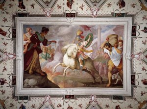 Marcus Curtius'un Ölümü, Villa Centurione, Sampierdarena, 1613-15 by Bernardo Strozzi