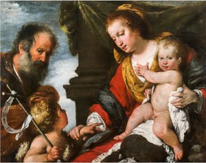 Kutsal Aile. by Bernardo Strozzi