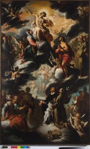 Saint Dominic'in Vizyonu (Cennet) by Bernardo Strozzi