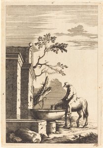 Bir Çeşmede At ve Binici by Bernhard Zaech after Jonas Umbach