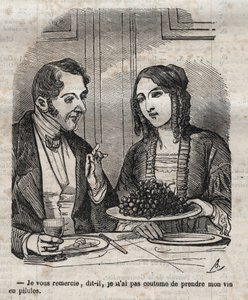 Teşekkürler, şarabımı hap (üzüm) olarak almaya alışık değilim - Jean Anthelme Brillat Savarin (Brillat-Savarin) tarafından “La Physiologie du gut”ta gravür