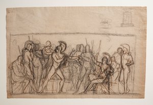 Agamenonlar Aşil ile savaşır. vaftiz yazı tipi by Bertel Thorvaldsen
