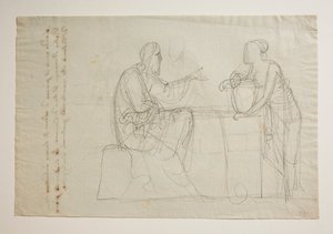 İsa ve Samiriyeli Kadın by Bertel Thorvaldsen
