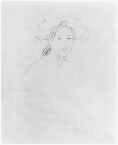 Kadın başı (Verso) (bkz. 383972 Recto) 1893 by Berthe Morisot