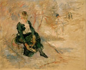 Genç kadın patenini teslim ediyor by Berthe Morisot