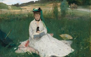 okuma, 1873 by Berthe Morisot