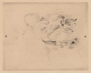 Kuğu ve Ördek, Julie portreleriyle by Berthe Morisot