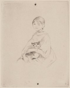 Kedili Genç Kız (Julie Manet) by Berthe Morisot