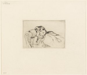 genç kadın, istirahat by Berthe Morisot
