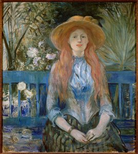Berthe Morisot tarafından bir parkta genç kız boyama