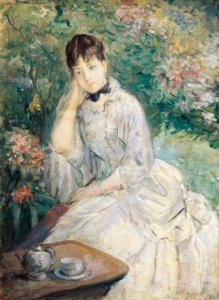 Kanepede oturan genç kadın, by Berthe Morisot