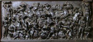 Romalılar ve Barbarlar Arasındaki Savaş (bronz) - Romalılar ve Barbarlar Savaşı (Atlıların Savaşı). Bertoldo di Giovanni (1420-1491) tarafından yapılan bronz kabartma çoraplar