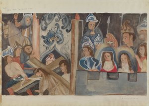 7 Nolu Haç Durağı: İsa İkinci Kez Düşüyor, c. 1936. by Beulah Bradleigh