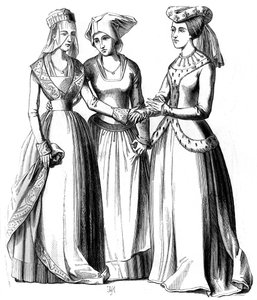Bir burjuva, bir köylü ve bir soylu kadın, 14. yüzyıl 1849.