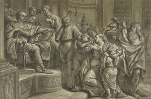 Eponina, Vespasian'dan Sabinus için merhamet diledi by Blaise Nicolas Lesueur