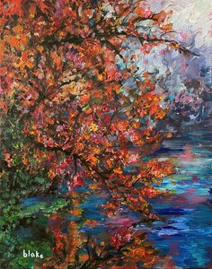 Autumn River, 2021 dolayları (Tuval üzerine akrilik) by Blake Munch