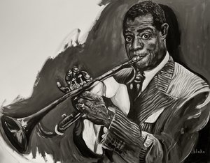 Louis Armstrong, 2021 dolayları (tuval üzerine akrilik) by Blake Munch