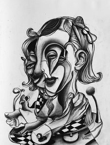 Picasso In Love, 2021 dolayları (Kağıt üzerine karakalem)