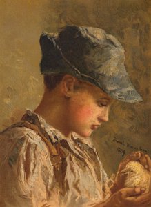 Kuşlu çocuk (chromolitho) by Blanche F. MacArthur