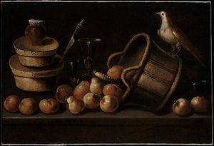 Meyve ve Kuş ile Natürmort by Blas de Ledesma