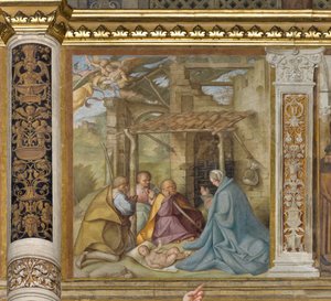 Orta Aave, Dördüncü Kuzey Açıklığı, Çobanların Hayranlığı, Boccaccio Boccaccino 1516-17 by Boccaccio Boccaccino