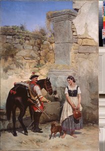 Kuyudaki Sahne - Gottfried (Bogdan Pavlovich) Willewalde (1818-1903), tuval üzerine yağlı boya tablosu