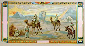 Sfenks ve Piramitler, bir fes kutusundan etiket, 1910 dolayları by Bohemian School