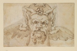 Grotesk maske, 17. yüzyıl by Bolognese School