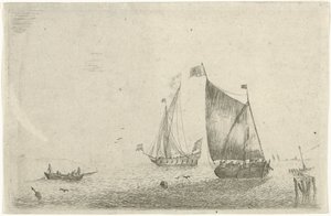 Bir balıkçı teknesi ile deniz manzarası by Bonaventura Peeters (I)