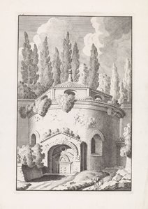 Ruïne van een Romeinse ronde tempel Roma antik kentinin kalıntıları (dizi adı) by Bonaventura van Overbeek