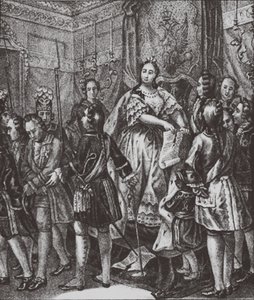Anna Ioannovna, Şartları Yırtıyor, 1730 by Boris Artemyevich Chorikov