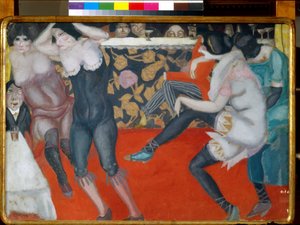 Kabarede - Boyama Boris Dmitryevich Grigoriev (1886-1939) tuval üzerine yağlıboya (61x80 cm) by Boris Dmitrievich Grigoriev