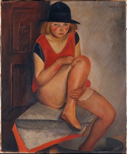 "La modele" (Model) Peinture de Boris Grigoriev (1886-1939) yaklaşık 1926 - Tuval üzerine yağlı boya Soluk 72,7x60 cm Metropolitan Museum of Art, New York ©FineArtImage/Leemage by Boris Dmitrievich Grigoriev