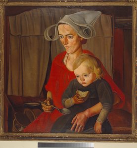 Yoksulluk - Boyama Boris Dmitryevich Grigoriev (1886-1939), tuval üzerine yağlıboya (79x79 cm) by Boris Dmitrievich Grigoriev