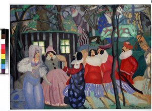 Fatihler (Fatihler). Boris Dmitrievich Grigoriev (1886-1939), karton üzerine guaj çalışması by Boris Dmitrievich Grigoriev