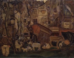 Eski Paris, 1913 by Boris Dmitrievich Grigoriev