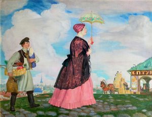 Tüccar kadın alımları, 1920 by Boris Mikhailovich Kustodiev