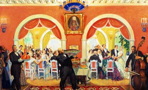 Düğün şenliği by Boris Mikhailovich Kustodiev