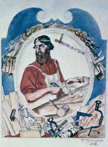 Marangoz, 1918. by Boris Mikhailovich Kustodiev