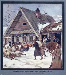Bir Köyde Silahlı Kuvvetler Malzeme Alımı by Boris Vasilievich Zvorykin