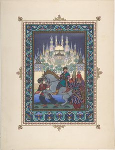 Ivan Tsarevich, Firebird ve Grey Wolf peri masalı için illüstrasyon, c. 1925