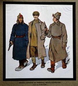 1917 Devrimi'nden sonra Rusya: “Devrim Mahkemesine getirilen bir detenu”. Boris Zvorykin'in (1872-1935) çizimi. Sosyal Tarih Enstitüsü, Montreuil by Boris Vasilievich Zvorykin