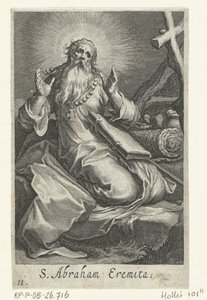 Bir keşiş olarak Edessa Aziz İbrahim S. Abraham Eremita (nesne üzerindeki başlık) Hermits (dizi adı) Sacra eremvs ascetarvm (dizi başlığı) by Boëtius Adamsz. Bolswert