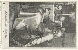 Hermit rolünde Aziz Basil the Great S. Basilius Magnus (nesne üzerindeki başlık) Hermits (dizi adı) Sacra eremvs ascetarvm (dizi başlığı) by Boëtius Adamsz. Bolswert