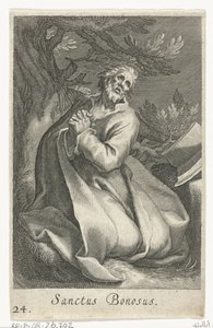 Hermit olarak Aziz Bonosus Sanctus Bonosus (nesne üzerindeki başlık) Hermits (dizi adı) Sacra eremvs ascetarvm (dizi başlığı) by Boëtius Adamsz. Bolswert