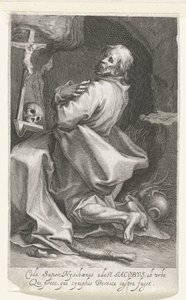 Heilige Jacobus van Nisibis als kluizenaar Nysibaen lezzetine teslim olun (...) Pers ordusu kaçacak (nesne üzerine başlık) Kluizenaars (dizi adı) Kutsal bardağa (...) Kuş babalara verir (dizi başlığı) by Boëtius Adamsz. Bolswert