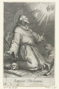 Ermiş olarak Aziz Pachomius Hermits (dizi adı) Sacra eremvs ascetarvm (dizi başlığı) by Boëtius Adamsz. Bolswert